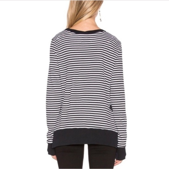 Pam & Gela Striped Distressed Sweatshirt - Picture 2 of 6